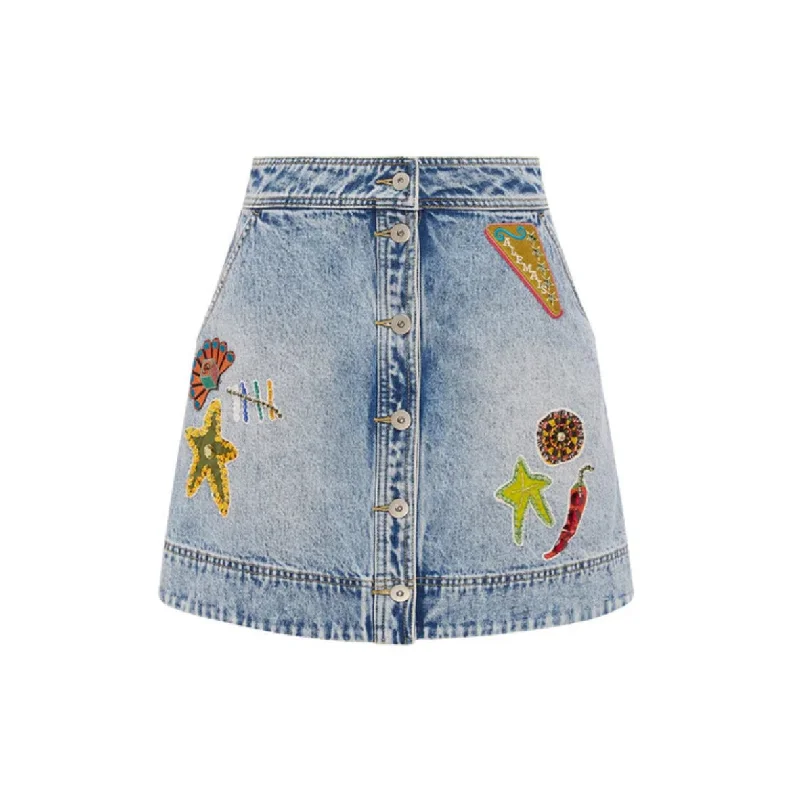 Alémais Jackpot Denim Skirt - Denim Blue