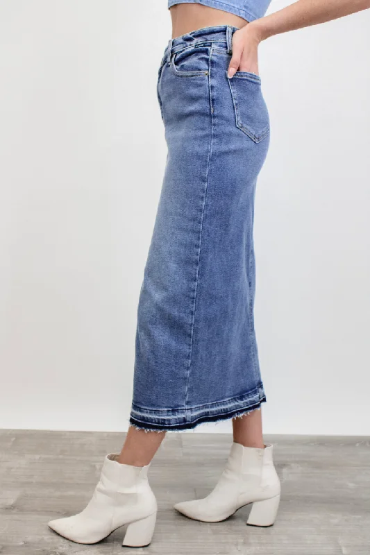 Carry On Denim Midi Skirt