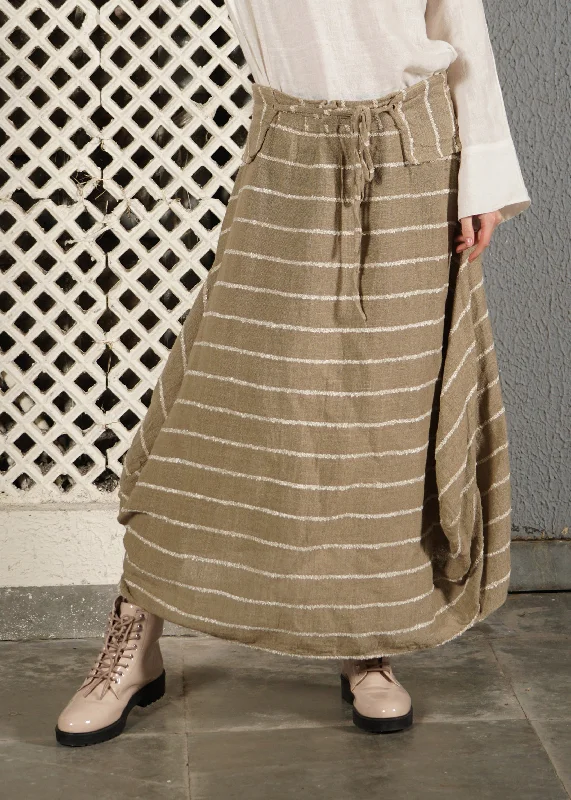 Donovan Linen Blend Skirt in Latte