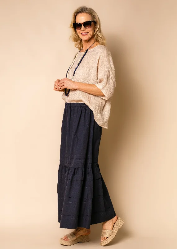 Honey Cotton Skirt in Navy