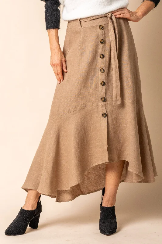 Jayne Linen Skirt in Desert