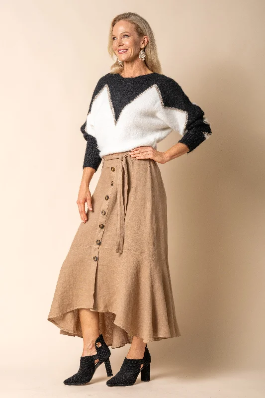 Jayne Linen Skirt in Desert