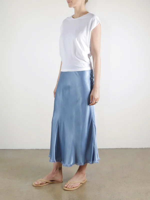 Riley Skirt in Vintage Satin - Periwinkle