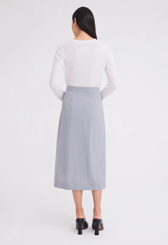 Ridley Wool Midi Skirt - Oxide Grey