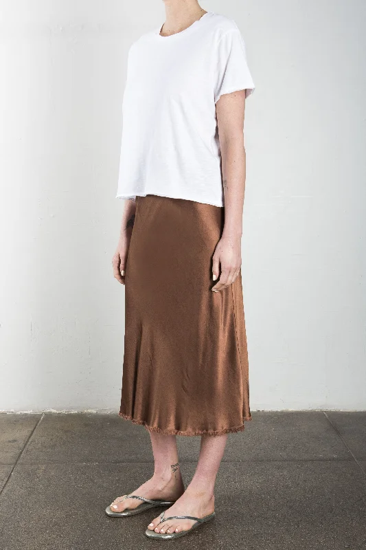 Riley Skirt in Vintage Satin - Earth