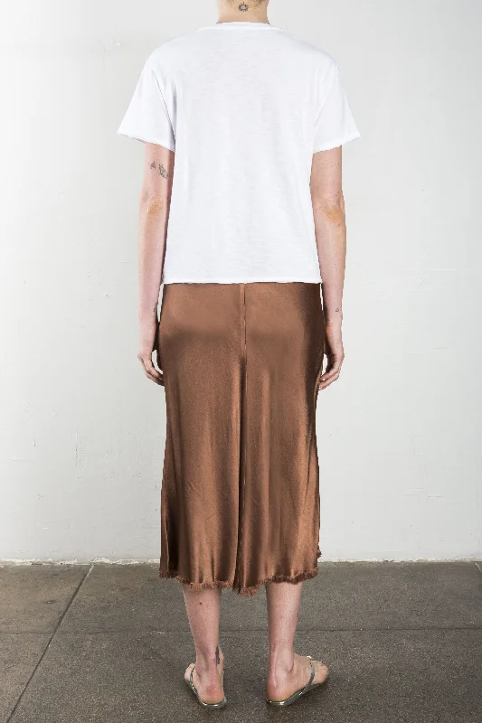 Riley Skirt in Vintage Satin - Earth