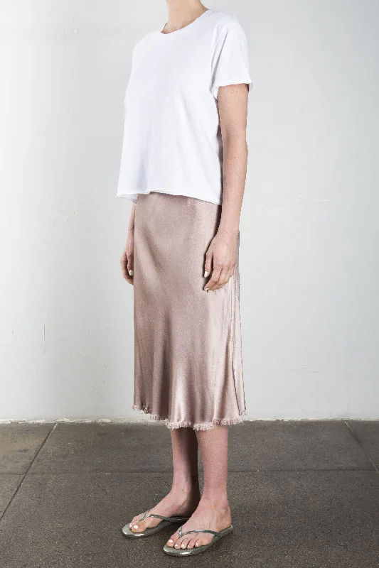 Riley Skirt in Vintage Satin - Nude