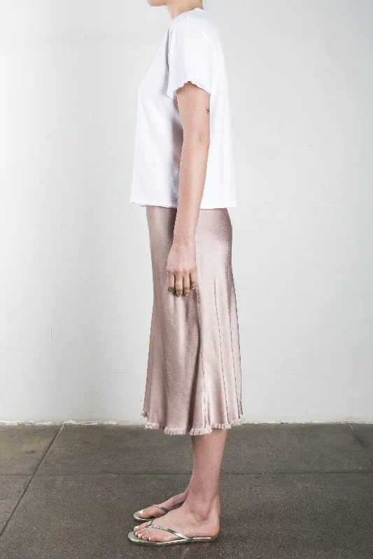 Riley Skirt in Vintage Satin - Nude