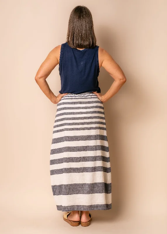 Sinclair Linen Blend Skirt in Navy