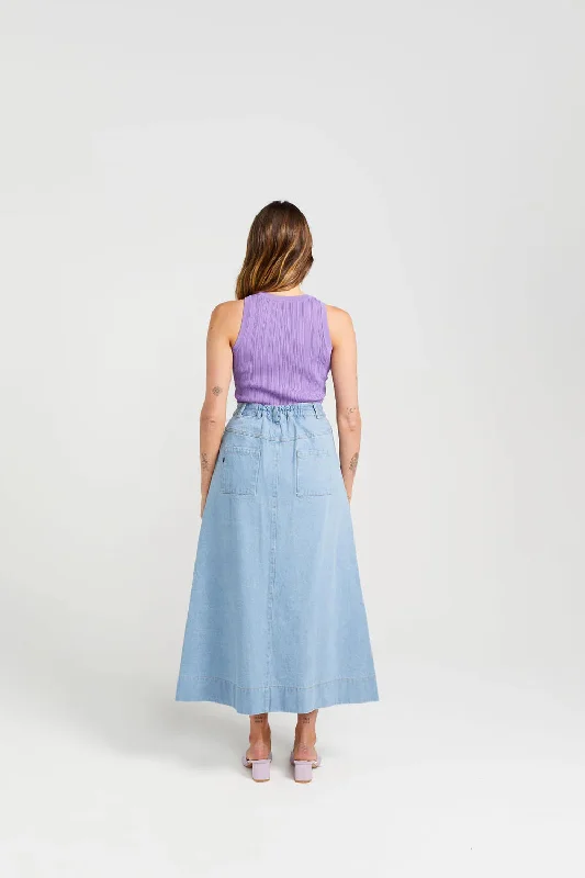 Thing Thing Bettie Denim Skirt - Stone Wash Denim