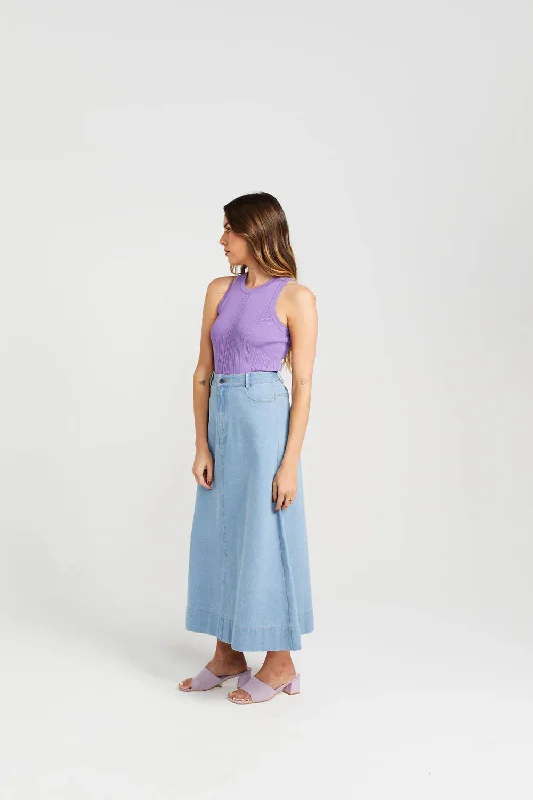 Thing Thing Bettie Denim Skirt - Stone Wash Denim