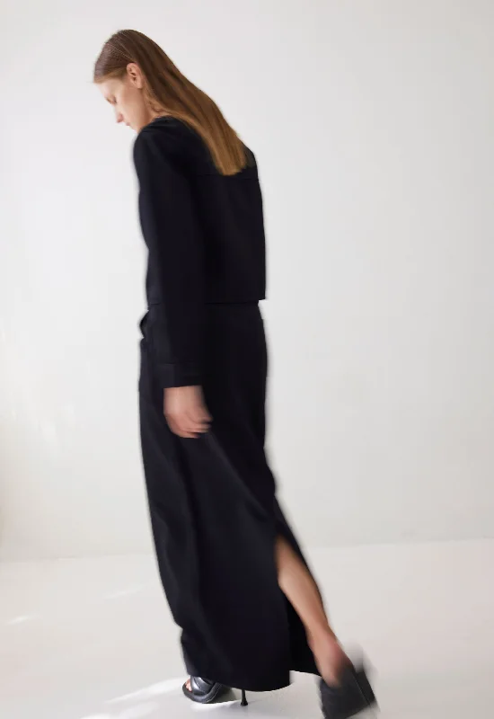 Topi Denim Maxi Skirt - Black