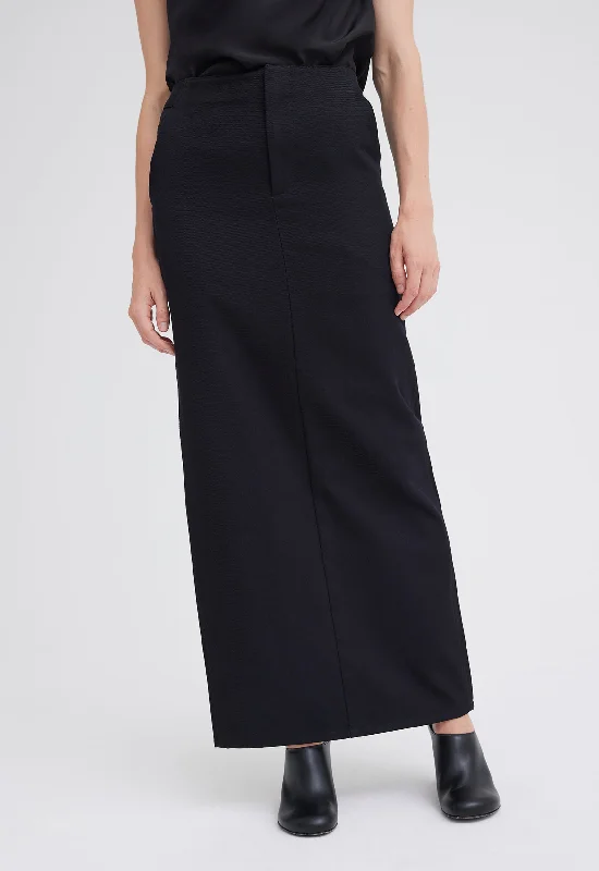 Topi Denim Maxi Skirt - Black