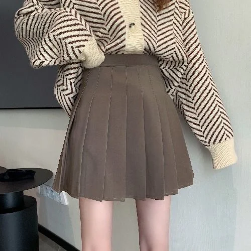 Cute Slim High Waist A-line Mini Skirt