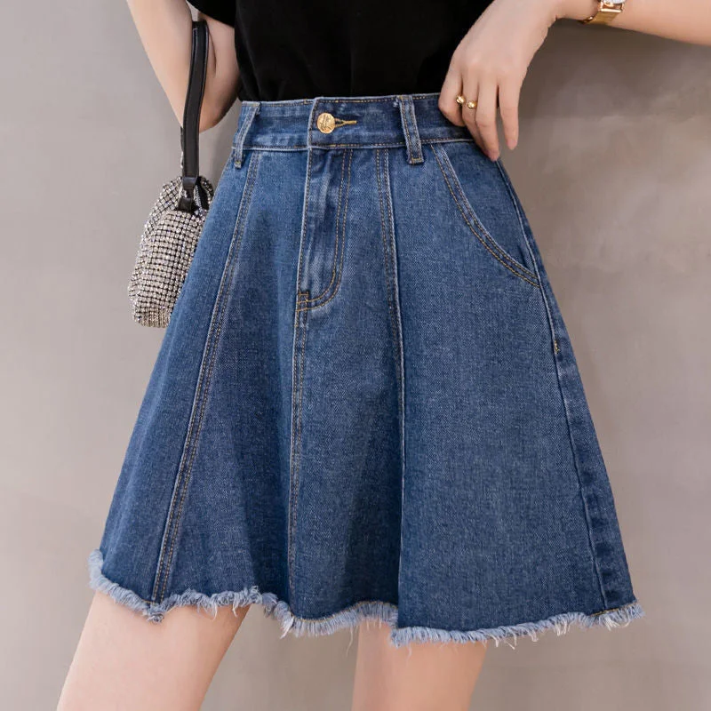 Sweet Light Blue Mini Denim Skirt