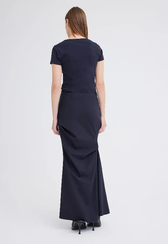 Vector Wool Maxi Skirt - Darkest Navy