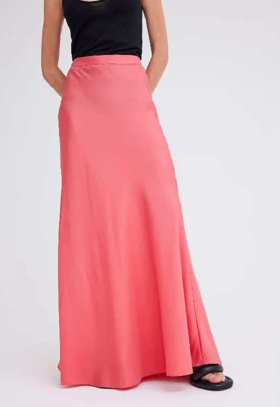 Wick Silk Maxi Skirt - Cilla Pink