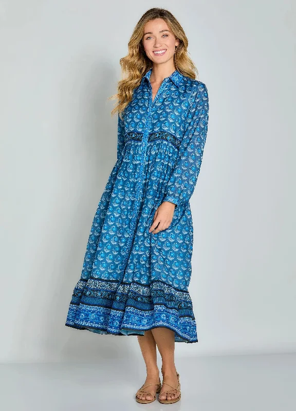 Lara Shirt Dress in Blue