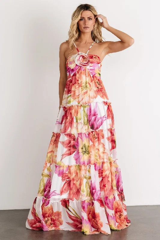 Charmaine Maxi Dress | Pink + Red Floral