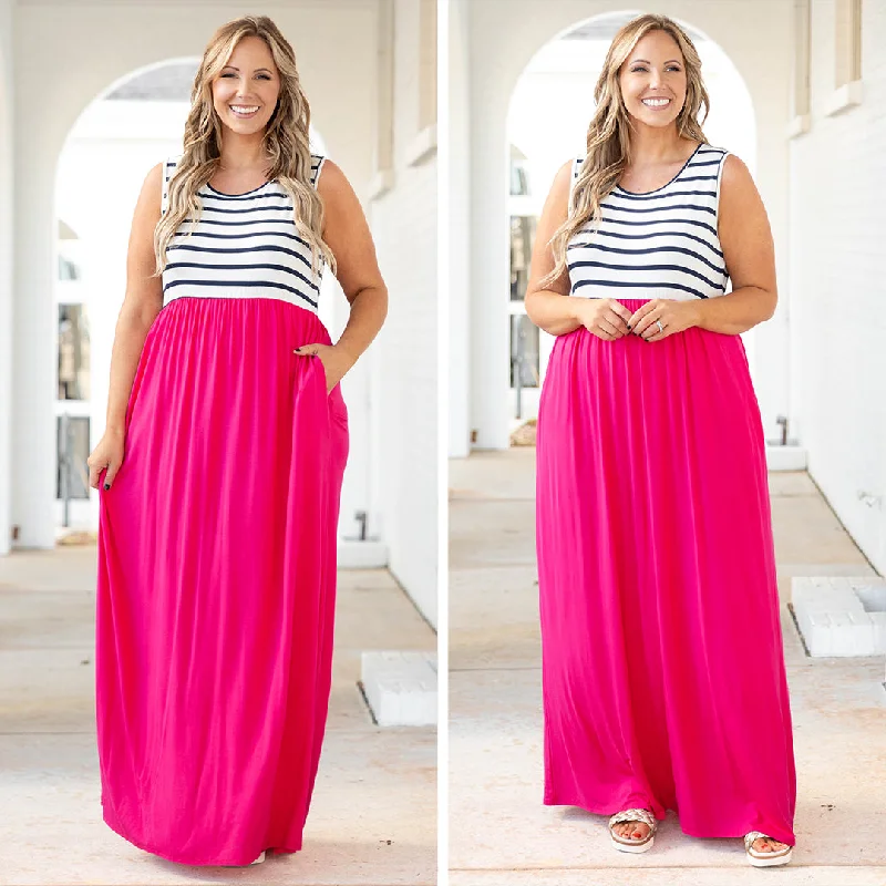 Cool By The Pool Maxi Dress, Fuchsia