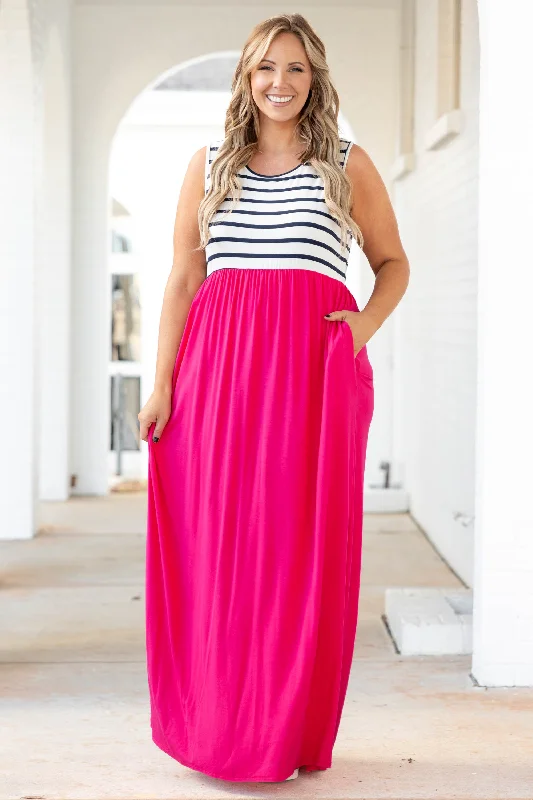 Cool By The Pool Maxi Dress, Fuchsia