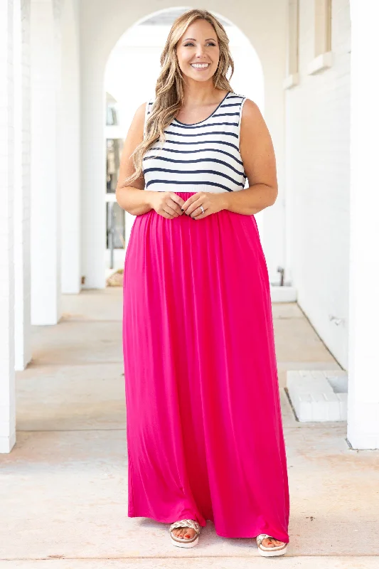 Cool By The Pool Maxi Dress, Fuchsia