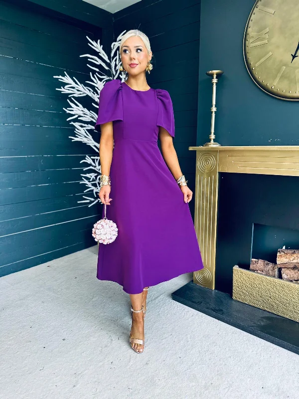 Felicity Occasion Midi Dress Plum