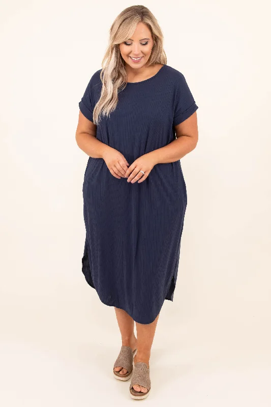 Here We Go Again Dress, Navy