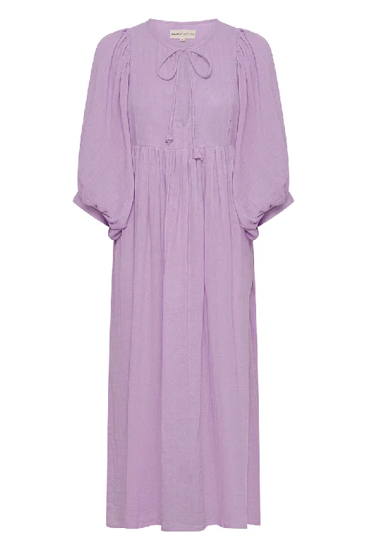 Kyra Midi Dress ~ Lilac Gauze