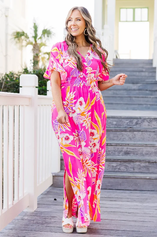 Modern Muse Maxi Dress, Fuchsia