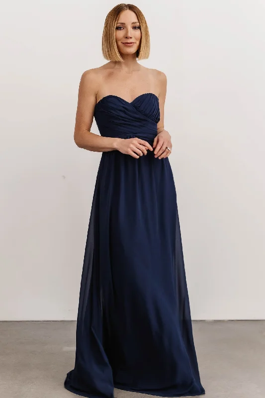 Ruth Strapless Convertible Gown | Navy