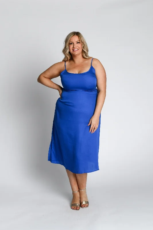 Yasameen Slip Dress in Cobalt