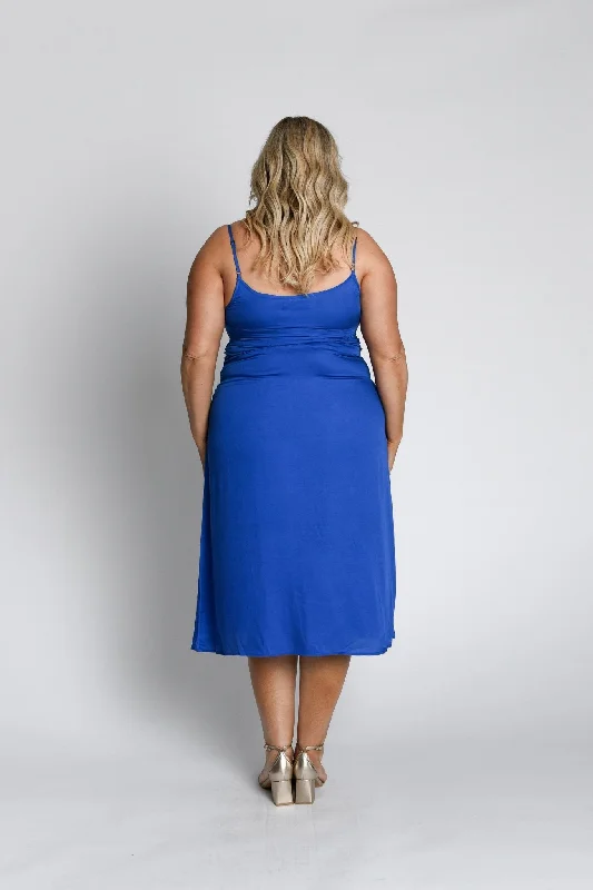 Yasameen Slip Dress in Cobalt