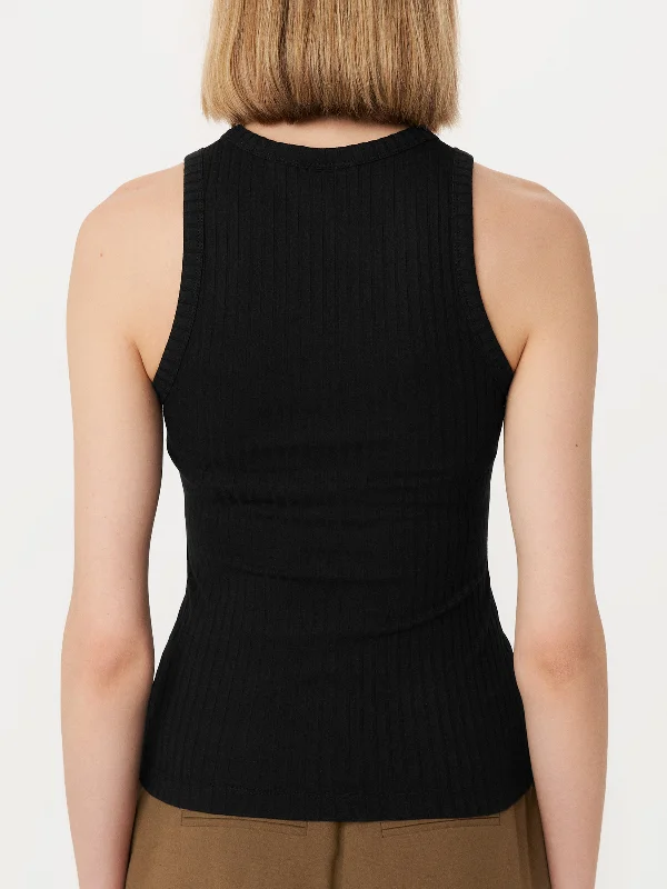 The Ribbed Tank Top in Black