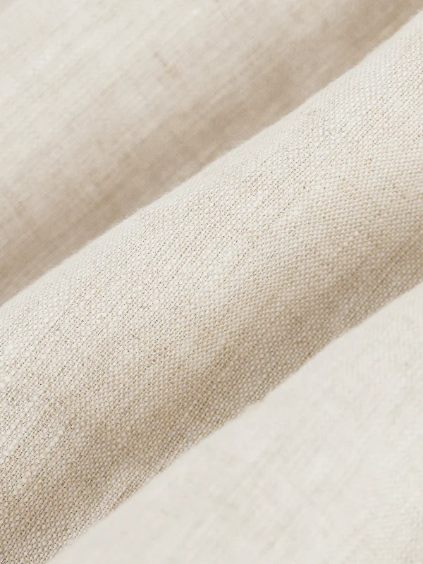 The Jane Linen Straight Pant in Light Beige