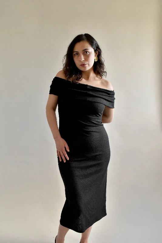 Nora Midi Dress in Black