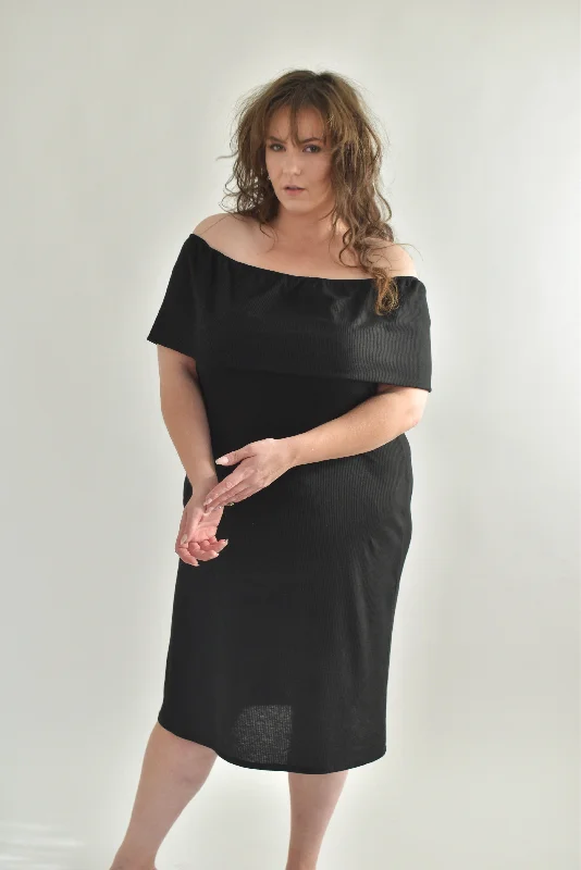 Nora Midi Dress in Black