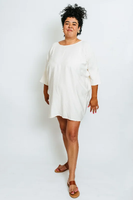 Cream Woven Batwing Dress