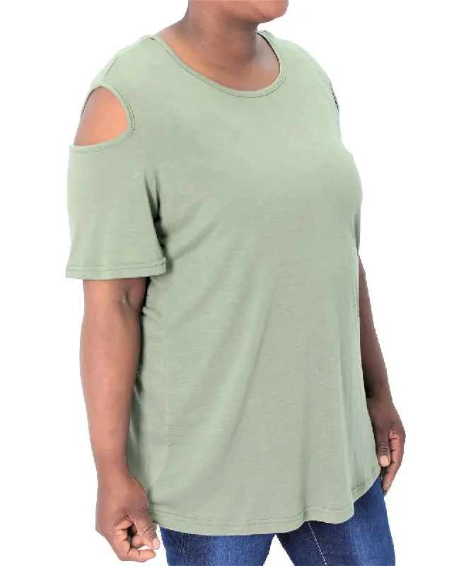 Ladies Plain Cold Shoulder Top