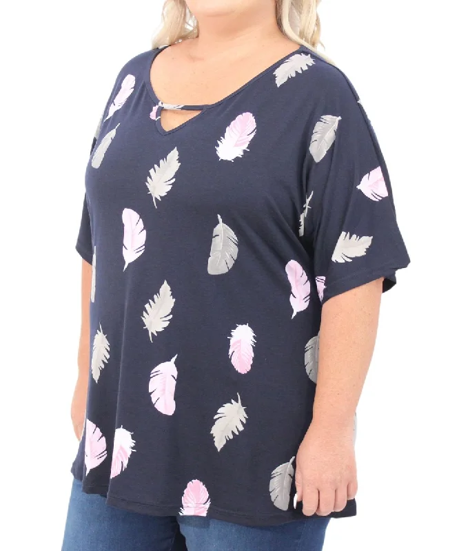 Ladies Printed Notch Neck Top