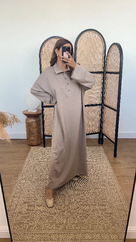 nova dress in light mocha