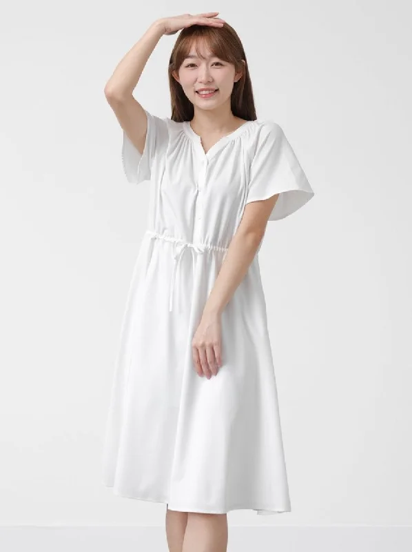 Tie Waist Drape Dress