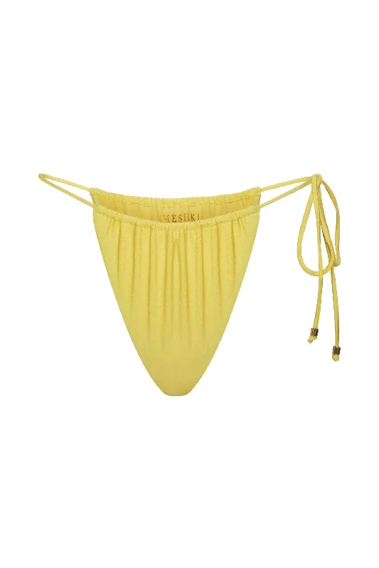 Andie Ruched String Side Bikini Brief - Canary Yellow