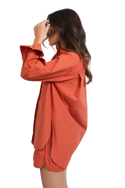 Apricot Cotton Poplin Oversized Shirt