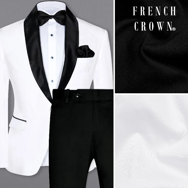 Bright White Subtle Sheen Tuxedo Suit