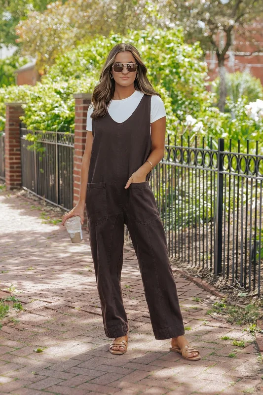 Brown Denim Cotton Overalls - FINAL SALE