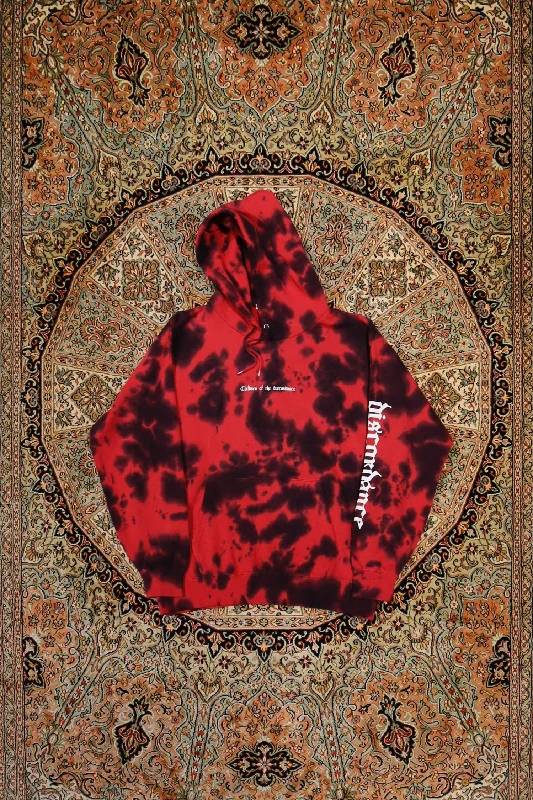 HAND DYEING & LOGO PRINT HOODIE (RED)