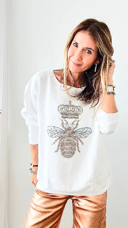 Custom Bee Royal Sweatshirt - White