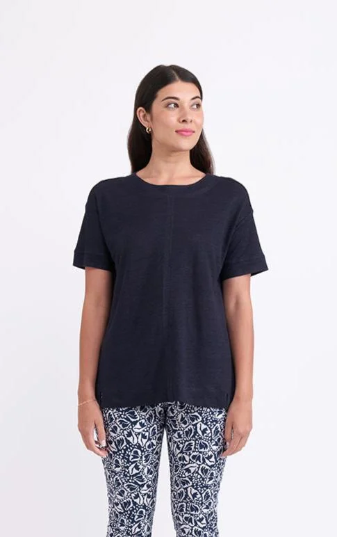 Foil  - Float My Boat Linen Top - Navy