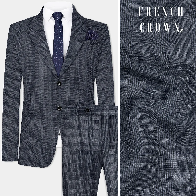 Gun Powder Gray Plaid Wool Blend Suit